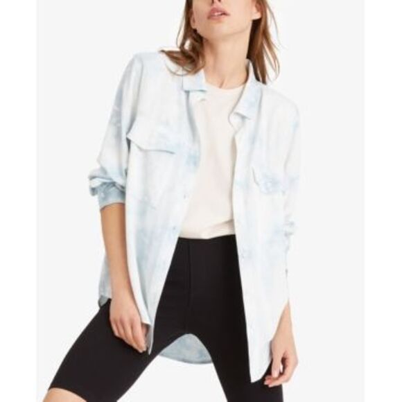 Sanctuary Boyfriend Button-up Shirt In Sky Blue Tie Dye - XS - Picture 1 of 3